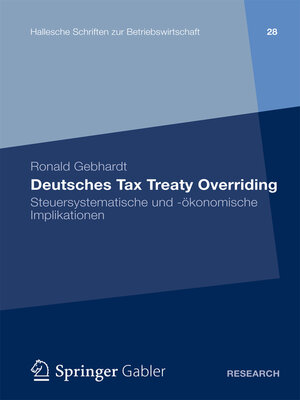 cover image of Deutsches Tax Treaty Overriding